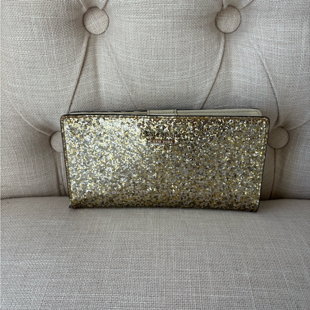 Kate Spade Gold Glitter Wallet